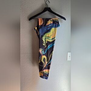Colorful Marble Leggings - Nike - 2X